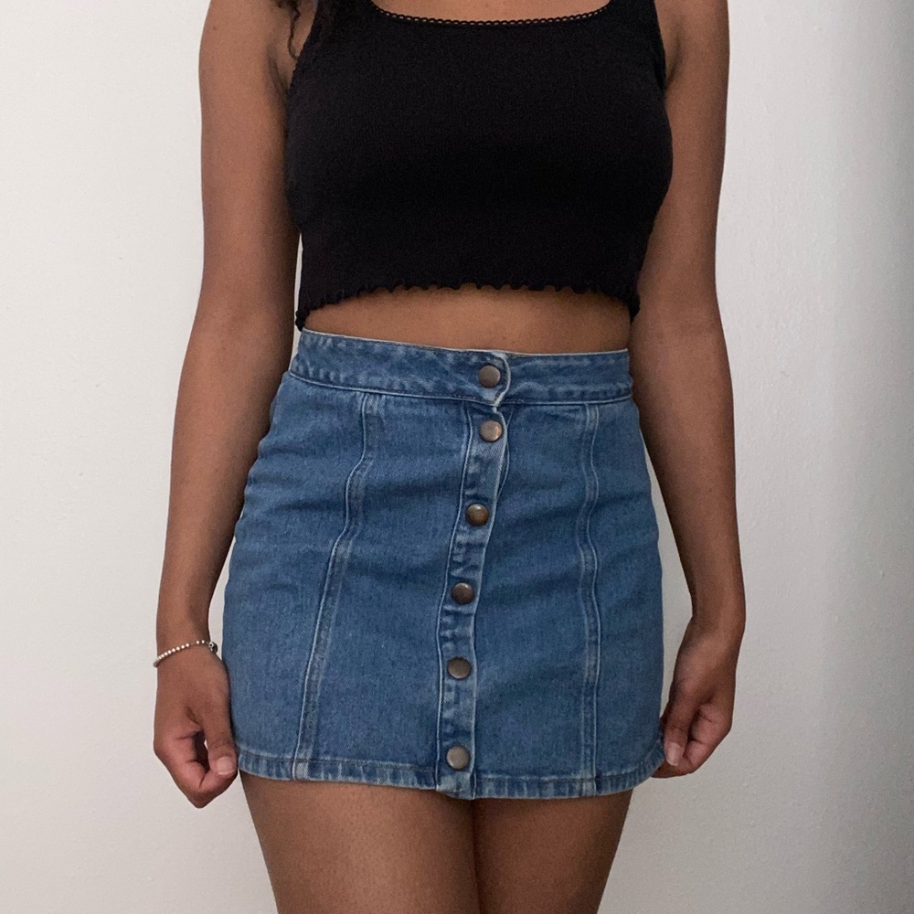 Denim mini skirt